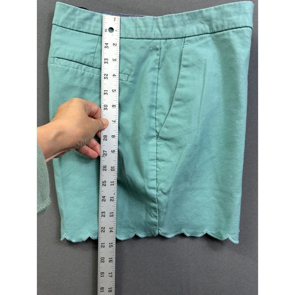 Banana Republic Scalloped Hem Shorts Seafoam Green Cotton Blend‎ Size 10